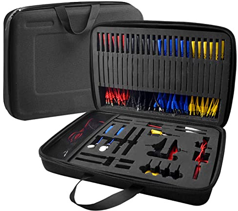 Automotive Circuit Test Leads Kit, 92PCS Multimeter Test Lead Set Includes Probes Wire Connector Alligator Clips, Car Fault Diagnostic Testing Kits with Case for Any Multimeter & Various Vehicles