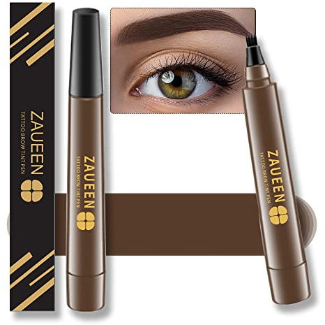 FlüSsiger Augenbrauenstift, Microblading Wasserfest Brauenstift, Tattoo Augenbrauen Pen, Wischfest. 24 Stunden Langlebiger, Eyebrow pen Natürliche Aussehend (Brunette)