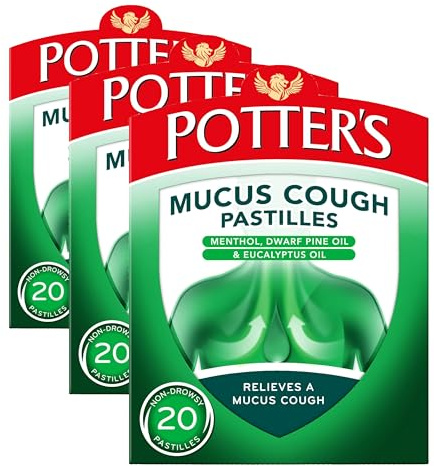 Potter's Mucus Cough Pastilles Non-Drowsy, Pack of 60