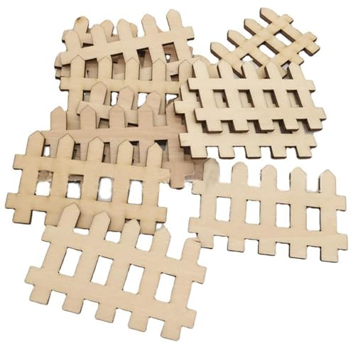 Lot de 100 clôtures miniatures en bois - Accessoires de micro paysage - Petite clôture en bois pour bricolage - Ornement de jardin féérique