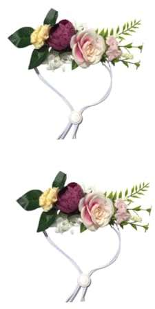BESPORTBLE 2st Pet Headwear Blomkrans För Hundar Och Katter Blomsterkrans För Bröllop Och Fest Tillbehör För Husdjur Mönster a