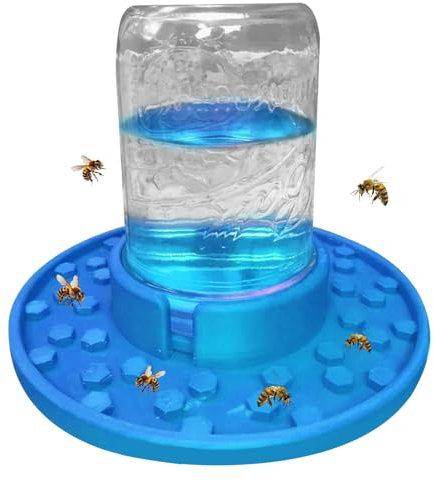 Bvizyelck Bienentränke, Einmachglas-Bienenfutterstation, Bienenfutterspender für Bienenstöcke, Einmachglas, Zuckerwasser- und Honig- -Eingangs-Futterspender, Garten-Bienenbecher, effizienter