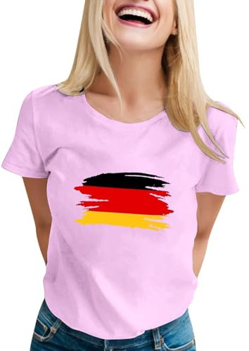 DFB Deutschland Trikot Away EM 2024 Damen Pink Deutschland T-Shirt Trikot für Frauen EM 2024 Germany Deutschland T-Shirt Deutschland Trikot Damen 2024 Sport Bekleidung Deutschland Top Damen