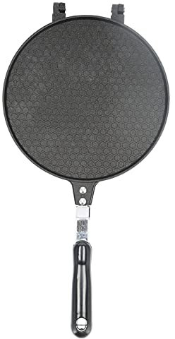 GRCFUMO Máquina para hacer conos de gofres antiadherente, de aleación de aluminio, para hacer conos de helado, tortilla crujiente de doble cara para el hogar, cocina, restaurante, pastelería