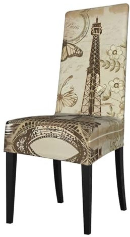 ZhaoYuGoods Esszimmerstuhlhussen mit Vintage-Postkartendruck, lustig, dehnbar, abnehmbar, waschbar, Stuhlhussen für Zuhause, Hotel, Party-Dekoration