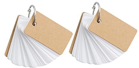 Notizblock im Binder Stil 10 Stück aus Kraftpapier für Schule und Büro | Loseblatt Format mit Metallring, Einfaches Weiß, Tragbar für Notizen und Lesezeichen