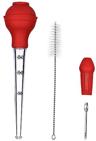 OKUMEYR Truthahn-bratspritze Mit Gewürzpumpe Tropföl-würztube Und Grillwerkzeug Inkl Reinigungsbürste Für Fleisch