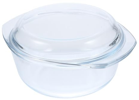 Ciieeo Glass Casserole Dish Round Microwave Safe Lid Oven Safe for Kitchen Use Glass Cookware