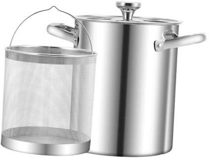 perfk Olla para freír Profunda Olla pequeña para cocinar con Canasta Utensilios de Cocina multifunción Aceite Sartén Profunda Olla para espárragos Olla para