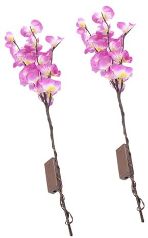 OKUMEYR Led Deko Orchideen Zweiglichter Phalaenopsis Baumlichter Aus Kunststoff Flexibler Zweig Innenbeleuchtung Für Wohnraum Valentinstag Weihnachten Festival