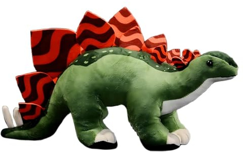 RLOMUTE Dinosaurier Kuscheliges Spielzeug Plüschtier Realistisches Dino Plüsch Stofftier Weiches für Gastgeschenke Schlafzimmer Heimdekoration Sammlergeschenk für Kinder Jungen Mädchen - Stegosaurus