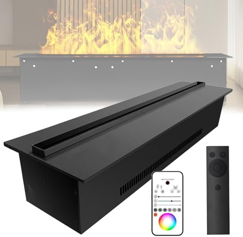 Camino a vapore acqueo da incasso, fiamma atomizzata realistica, camino elettrico con app intelligente/telecomando/controllo touch, 7 colori di fiamma regolazione,800mm