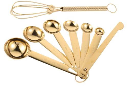 STOBAZA 8piezas Cucharas Medidoras De Acero Inoxidable Herramientas De Cocina Medidores De Taza y Cuchara