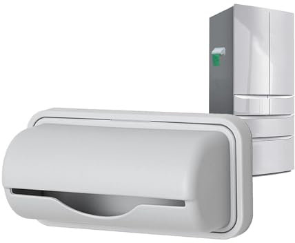 Distributore di sacchetti di Pougelle | Distributore di plastica con supporto adesivo | Supporto murale di plastica per sacchetti di immondizia | Presentazione di sacchetti di immondizia, scatola di s