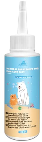 Aspand Detergente Auricolare per Cani Pulizia Gocce Orecchie Cane100 ml