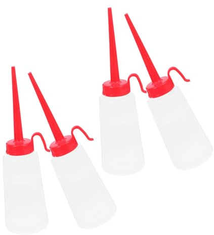 WEKAMOS 4pcs Plastic Sewing Machine Oil Dispenser Bottles with Long Nozzle for Precise Engine Oil Application and Maintenance Multipurpose for Automotive and Sewing Accessories