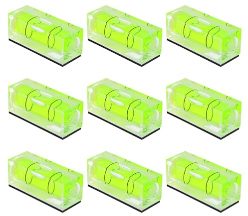9pcs Small Bubble Spirit Level, Square Bubble Level Mini Magnetic Spirit Measure Tool for Leveling Phonograph Turntable Camera Tripod Drill