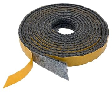 Junta Chimenea Cinta autoadhesiva de repuesto for junta sellado puerta chimenea, cuerda plana negra for estufas, 10mm ancho x 2mm Junta Puerta Chimenea De LeñA