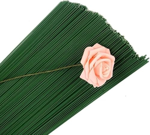 Alambre de Tallo,100 Piezas Herramienta Florales,30 cm Alambre para Flores Alambre Manualidades 2 mm,Tallo Floral Verde Wire para Manualidades Ramo de Flores