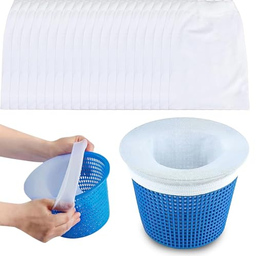 TaiXinYuly 30 Piezas Calcetines Skimmer Piscina, Nailon Reutilizables Pool Skimmer Socks para Filtro de Piscina,para Cesta Skimmer, Limpieza,Recoger Suciedad Bichitos Polvo Partículas,Hojas,Pelo