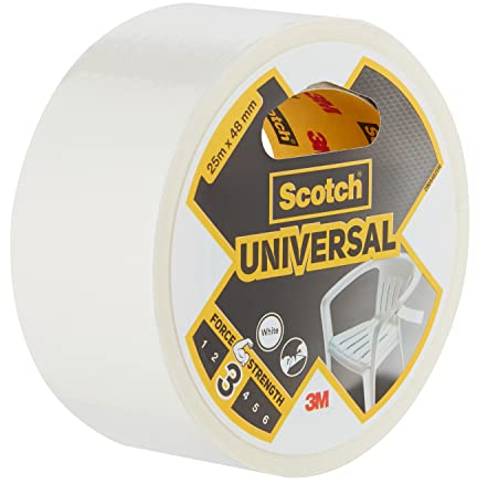 Scotch 4101W25 Gewebeband universal Supreme, extra stark klebend, 48 mm x 25 m, weiß