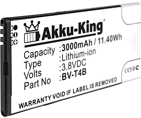 Akku-King Akku kompatibel mit Nokia BV-T4B - Li-Ion 3000mAh - für Microsoft Lumia 640 XL