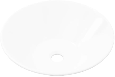 vidaXL Lavello da Bagno Art in Ceramica Bianco Moderno Bacino Lavabo Lavandino
