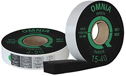 greenteQ Fensterdichtband OMNIA BG1 15 - 40 mm 63 mm Breit Innen und Außen Dichtband Kompriband