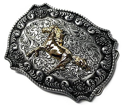 Lkmy Herren-Gürtelschnalle, 3D-Pferd, Gold-Gürtelschnalle, Western-Cowboy-Vintage, Jeans-Accessoire für Männer, Frauen, Vatertag, Weihnachten, Geburtstagsgeschenk
