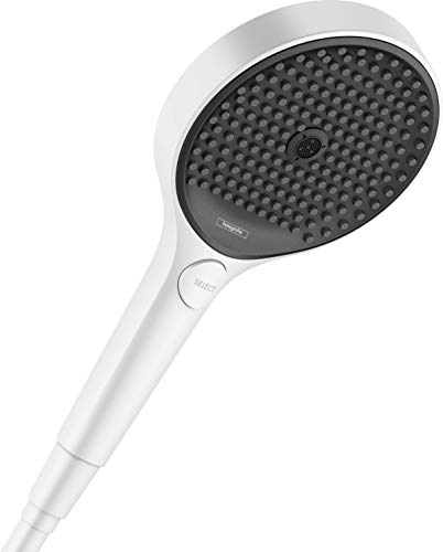 hansgrohe Rainfinity 26865701 Moderner Handbrause mit 3 Strahlarten, PowderRain, Intense PowderRain, Intense Turbo in Mattweiß, 12,7 cm