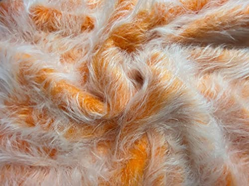 CRS Fur Fabrics 5056653801926 Langfloriger Kunstpelzstoff, Material – Orange Frost, 1 m – 150 x 100 cm, Acryl, 1Mtr-150cm x 100cm