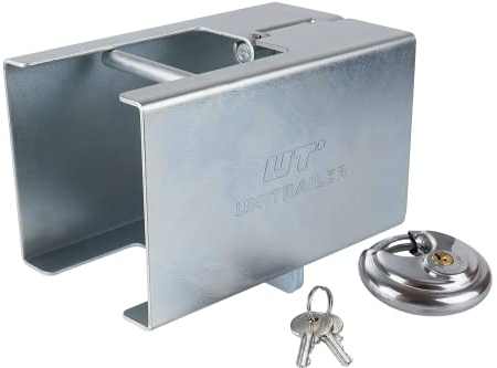 UNITRAILER - Antivol Remorque Universel Trailer Pro-Box XL - Cadenas Sécurité Attelage - Protection Boule Caravane Voiture Durable Verrou Solide