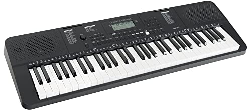 Classic Cantabile CPK-203 Keyboard - 61 Tasten mit Anschlagdynamik - 480 Klänge und 160 Begleitrhythmen - Anschlüsse für Kopfhörer, Mikrofon und Sustain-Pedal - Schwarz