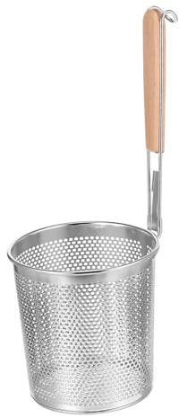 Housoutil Edelstahl Nudelsieb Feinmaschig 14.00Cm Nudel-Sieb Mit Griff Für Asiatische Küche Öl-Sieb Und Küchenhelfer Zum Kochen Von Nudeln Gemüse Und Fleisch
