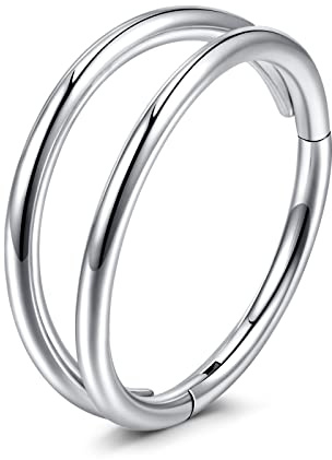 VFUN 18G 8MM 316L Edelstahl Nasenpiercing Septum Piercing Nasen Piercing Nase Conch Piercing Ring Damen Segmentring Ohrring Helix Daith Tragus Piercing Ohr Silber