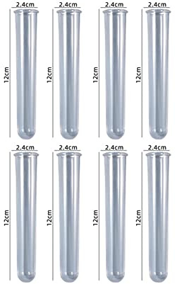Glorlliant 8 Stück Acryl Reagenzgläser für Pflanzenvermehrungsstation, Epoxid Silikonform Harz Gießform Röhren Reagenzgläser Vasen für Hydrokulturpflanzen Blumen,Transparent
