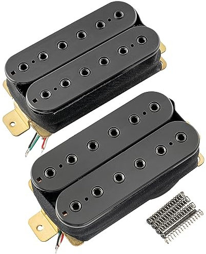 Artec HBB-XBB Keramik Ungedeckt Humbucker Tonabnehmer Pickup Einstellbare Sechseckige Pole Set für E-Gitarre,Schwarz