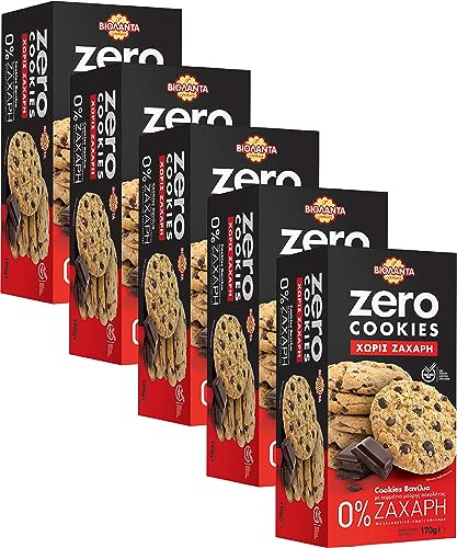 Cookies Doppelkekse Vanille-Kekse mit dunklen Schokostückchen ohne Zucker 850g aus Griechenland