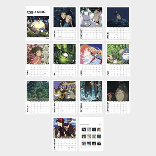 Ouroboros Art & Design - Affiches et impressions Studio Ghibli dans un calendrier mural 2025 – Le calendrier mural parfait – Planificateur pour une organisation facile