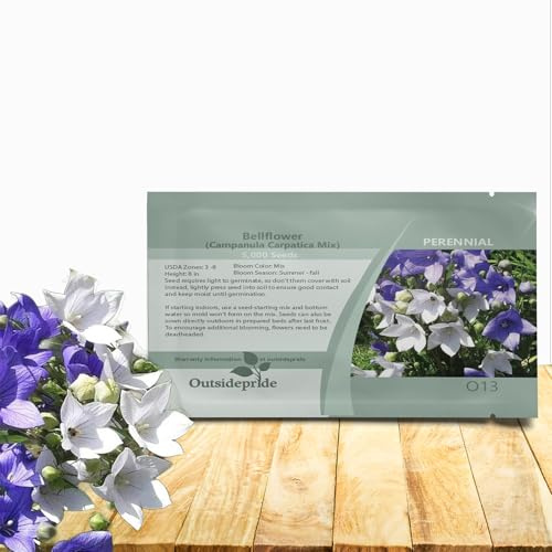 Outsidepride Carpatica Mix Bellflower Seeds for Planting - 5000 Pcs Perennial Mat-Forming Flower Seeds with Bell Shaped Blooms & Low Growth Habit for Edging Pollinator Gardens, Containers, & Borders