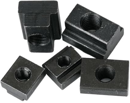 Yinxi 5 Stück M5 M6 M8 M10 M12 M14 DIN508 Schwarzoxid-Finish Güteklasse 8,8 T-Nutenstein aus Kohlenstoffstahl mit Gewinde durch Schlitz-T-Nutensteine ​​für Möbel (Size : M5)