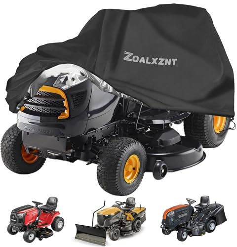 Cubierta para Tractor Impermeable，Cubierta para Cortacésped con Cordón,Cubierta para Tractores de Césped Anti Viento,Funda para Cortacésped 420D Oxford (182*111*116CM,Negro)