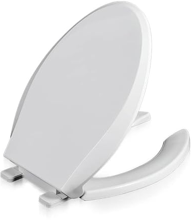 Giural Klodeckel Offener Vorderer, Toilettendeckel Mit Absenkautomatik, Antibakteriell, Quick-Release, WC Sitz Abnehmbar Weiß, Toilettensitz Aus Duroplast Mit Softclose