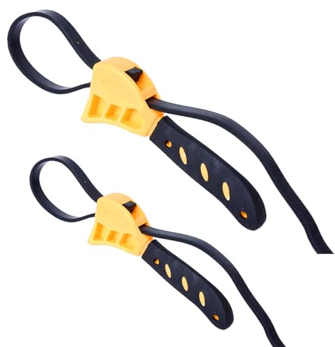 Mythosurge Strap Wrench Set, 2pcs 550mm and 600 mm Strap Pipe Wrench Adjustable, Length Reinforced Heavy Duty Rubber Belt for Pipe Plumbers, Oil Filter, Jar Opener for Weak Hands