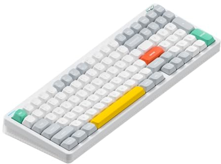 nuphy Halo96 V2 Teclado mecánico inalámbrico, estructura de junta, 96% teclado para juegos intercambiable en caliente, 99 Kyes RGB retroiluminado, compatible con QMK/VIA, Bluetooth/USB-C/2.4GHz-blanco