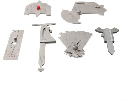 Besttoolifes Calibro di ispezione per saldatura, 6 pezzi, per kit di strumenti di misurazione MG-8 MG-11 V-WAC, kit professionale di calibri per saldatura, ampia gamma di usi