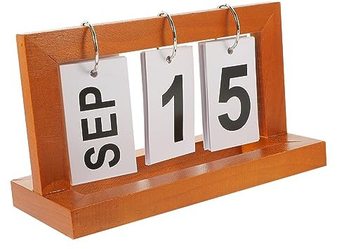 GRADENEVE Perpetual Vintage Holz Tischkalender Mit Manuellem Flip-datum Und Monatsanzeige Langlebiger Ewiger Holzkalender Für Schreibtisch Büro Und Zuhause Rustikales Design Ohne Schnörkel