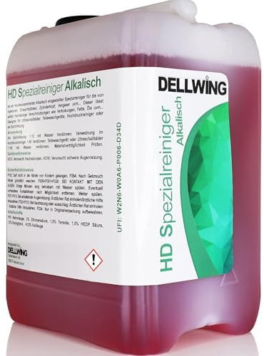 DELLWING HD detergente speciale alcalino 5L - concentrato di detergente ad ultrasuoni premium per la pulizia di parti di automobili come carburatori, testate cilindri