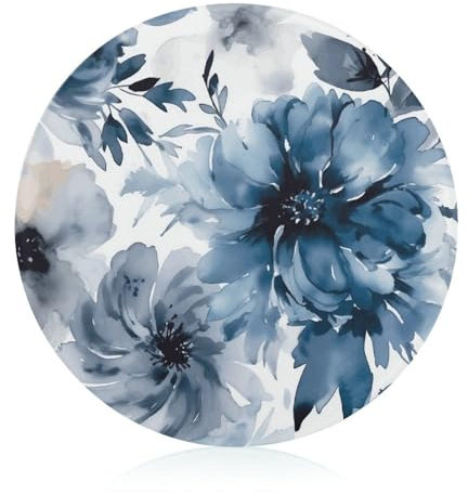 Schneidebrett für Küche, rundes Muster, Schneidebrett aus gehärtetem Glas, rutschfestes Glasschneidebrett mit blauer Tinte, personalisierte Schneidematten für Zuhause