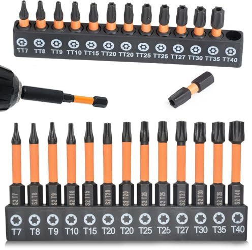 Professional Schrauber Bit Set 26-teiliges Sicherheits Schraubendreherbit Set mit Magnetischen Spitzen,S2 Legierung Stahl Sternförmige plum Blossom Batch für DIY, Elektronik, Uhren